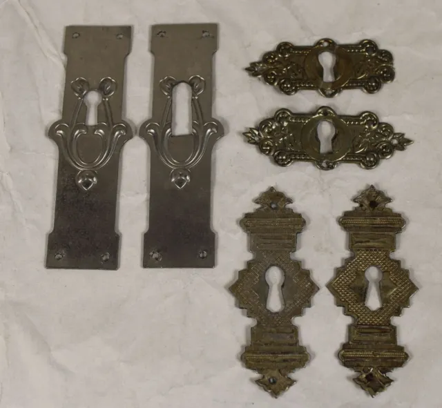 6 Fittings With Keyhole - Older Pieces for E.g. Furniture Restoration/S207