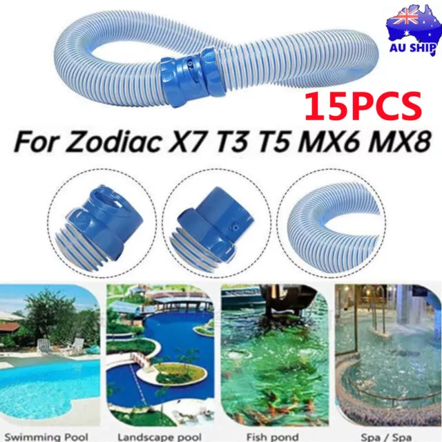 15pcs Pool Cleaner Twist lock Hose For Baracuda Zodiac X7 T3 T5 MX8 MX6 1M-long