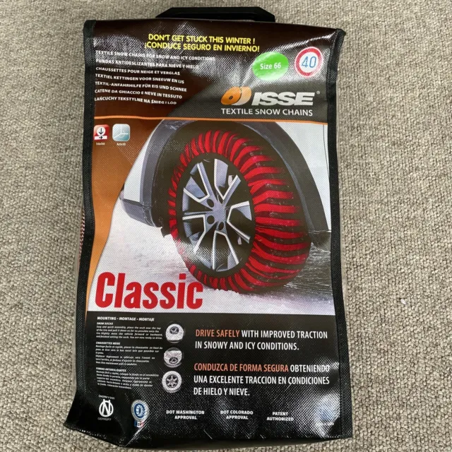 Isse Textile Snow Chains Size 66. Bought new in 2022.