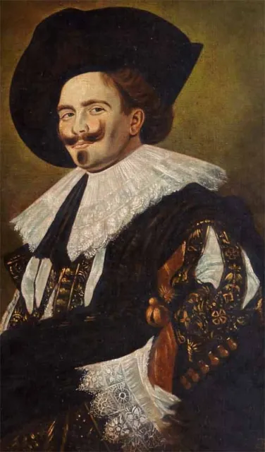 Ölgemälde von Carl Thiel 1835-1900 Porträt  dat.1888 der lachender Kavalier  xxx 3