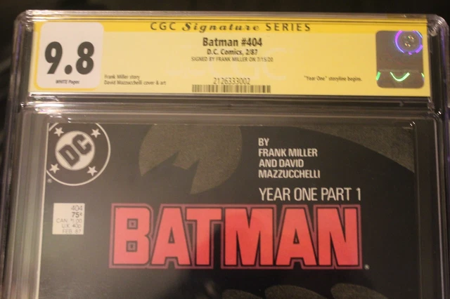 BATMAN #404 CGC 9.8 SS Signed Frank Miller Year One 1987 DC Comics Catwoman 2