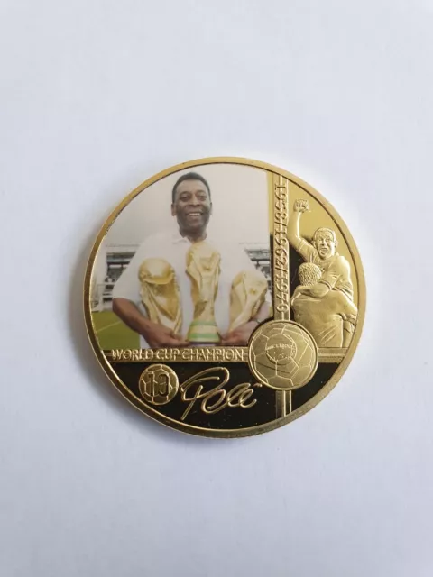 Pele - 3 time World Cup Winner - Signed Gold Coin - Qatar 2022