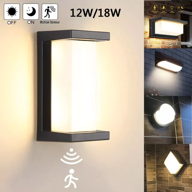 LED Wandleuchte Außen mit Bewegungsmelder 12W 18W Wandlampe Außenleuchte IP65 DE