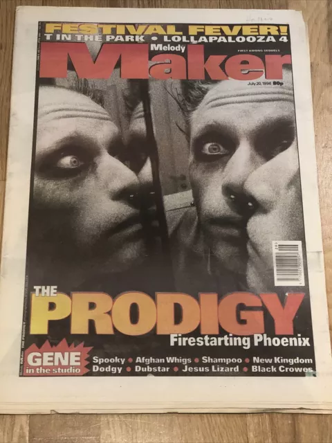 Melody Maker Magazine July 20 1996 Keith Flint Prodigy Cover Phoenix Festival