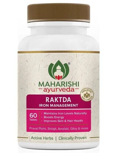 Maharishi Ayurveda Raktda Ironn Management 60 pestañas para hombre y mujer
