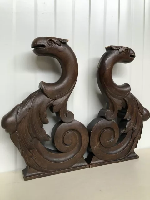 Nice Pair of Strange Creatures Carved in wood