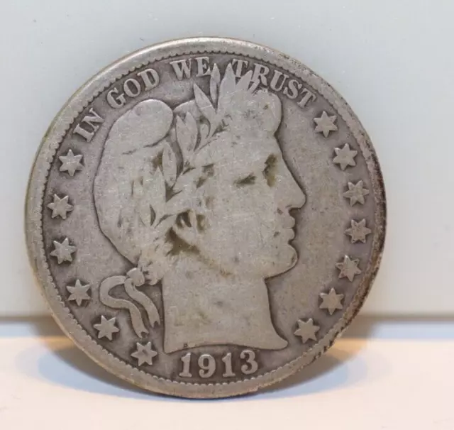 1913 S US Barber Silver Half 50c VG+