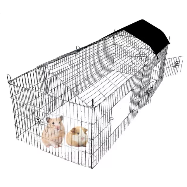 1.8m Pet Rabbit Run Play Pen Guinea Pig Playpen Chicken Puppy Cage Hutch UKDC..