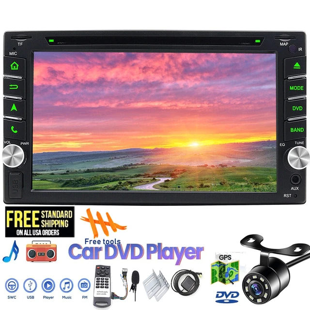 6.2"Double Din Car Stereo Radio CD DVD Player GPS NAV TV Map Bluetooth FM Camera