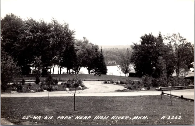 Real Photo Postcard Be-Wa-Bick Park near Iron River, Michigan~135904