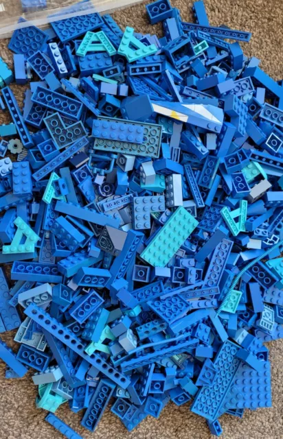 1 Kg Mixed Blue Lego Job Lot Various Shapes & Sizes.