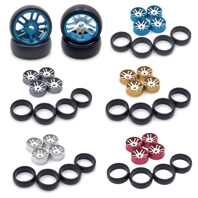 4Pcs Wheel Tires Rims Set For 1/28 Wltoys RC Car 284131 K969 K979 K989 P929 P939