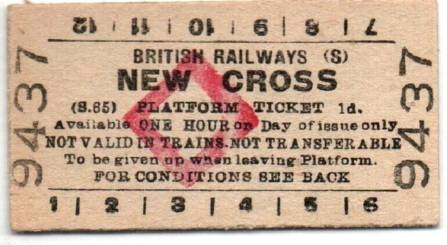 BR(S) Platform Ticket New Cross 1d (S.65)