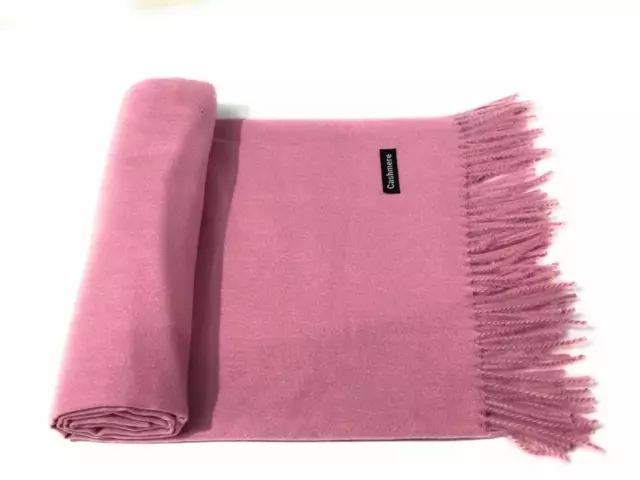 Cashmere Scarf Pink Shawl Ladies Bridesmaid Wrap Wedding Prom New Scarves 2