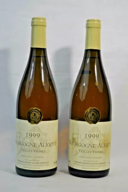 Vin - 2 Bouteilles - Bourgogne Aligoté - VV - Henri Naudin Ferrand – 1999