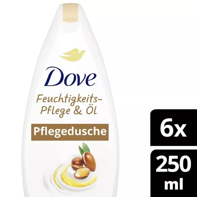 Dove Shower Gel Moisturizing Care Oil Care Shower 0% Sulfate Pack of 6 x 250 ml 2