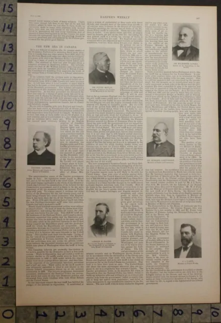 1897 Canada Political Laurier Minister Mowat Bowell Cartwright Article 28623