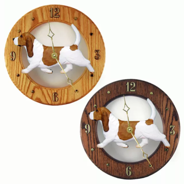 Basset Segugio Legno Orologio Rosso/Bianco