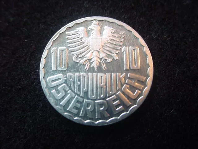 Austria 1969 Ten Groschen Coin, From Proof Set, KM 2878