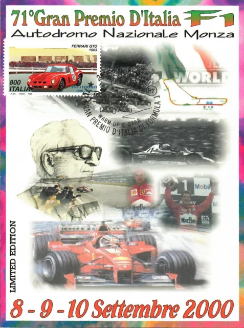 Autodromo Di Monza Gp Formula Uno Cartoncino Annullo 10-9-2000 - A040