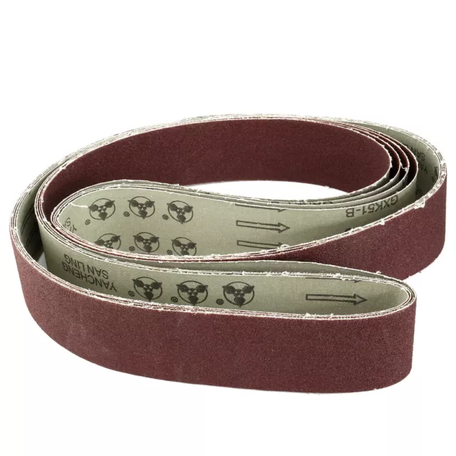 2-Inch x 72-Inch Aluminum Oxide Sanding Belt 80 Grits Lapped Joint 4pcs