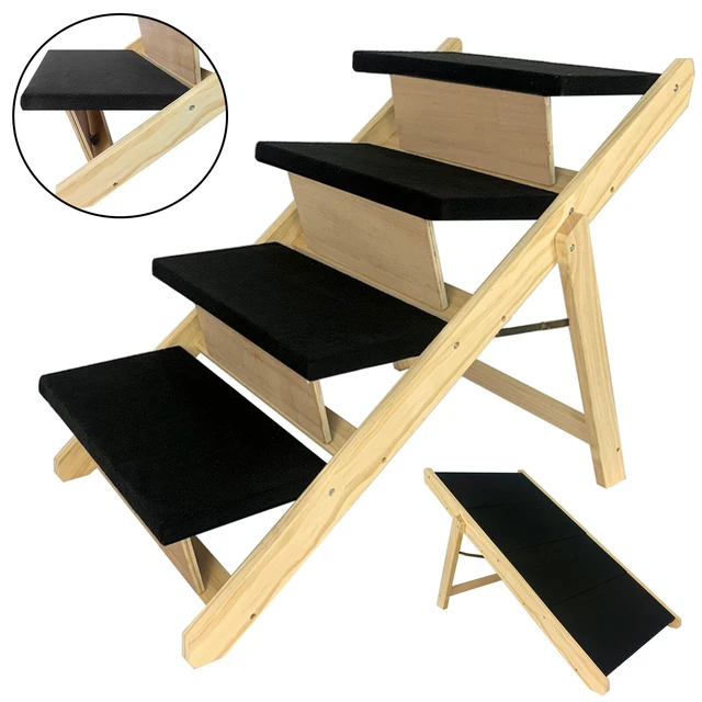 2 in 1 Hundetreppe Klappbar Katzentreppe Rampe Haustiertreppe 4 Stufen Tierrampe
