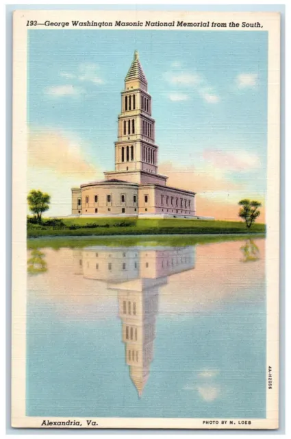 c1940's George Washington Masonic National Memorial Alexandria VA Postcard