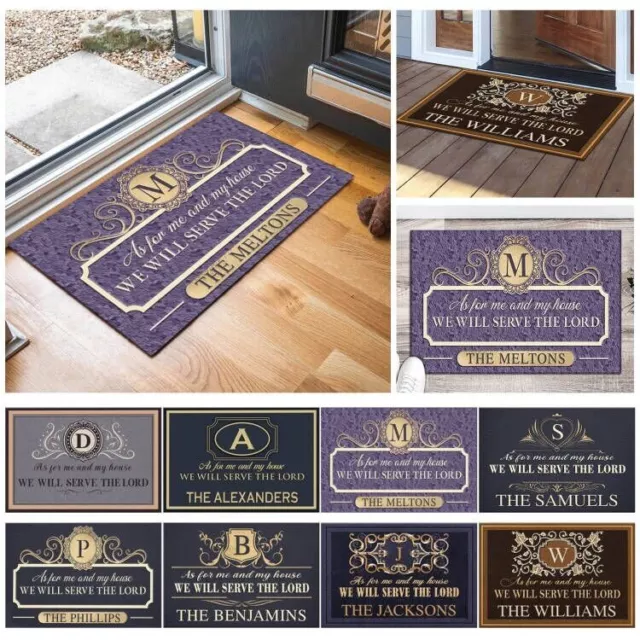 Personalized Elegant Door Mat SERVE THE LORD Letter Print Floor Carpet Porch Rug