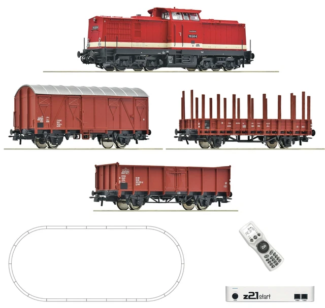 Train Miniature BRAWA B2009 échelle H0 - Loco Diesel BR 212 + 4 Voitures Silberlinge - Sonore - Époque IV - NEUF
