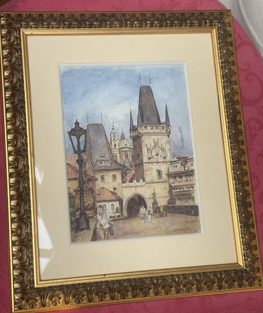 Aquarelle Originale Charles Cerny - Colonie De Vacances Et Scoutisme - Vintage