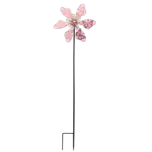 Windspinner Leuchtende Schmetterlings-Windmühle Tierspielzeug Tierdekor Draussen
