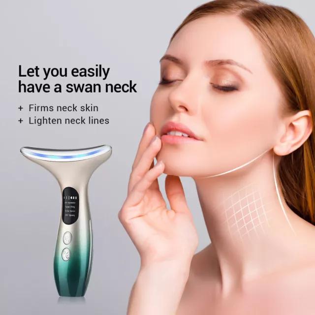 LED Photon Therapy V Shaped Face Massager Skin Lifting Tool Neck Anti-Wrinkle 3