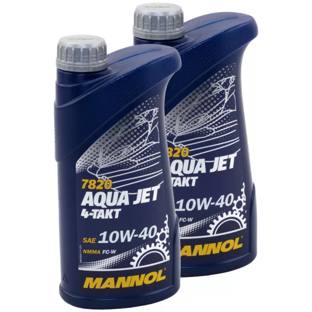 Aceite de Motor 4Takt Agua Jet 10W40 Mannol Api Sl 2x 1 Litro Fuera Borda Jetski