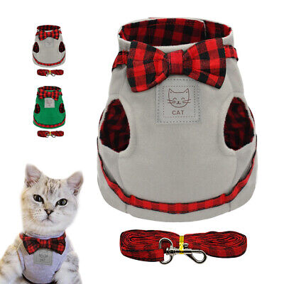 Kitten Cat Walking Harness and Lead Escape Proof Pet Small Dog Soft Comfort Vest