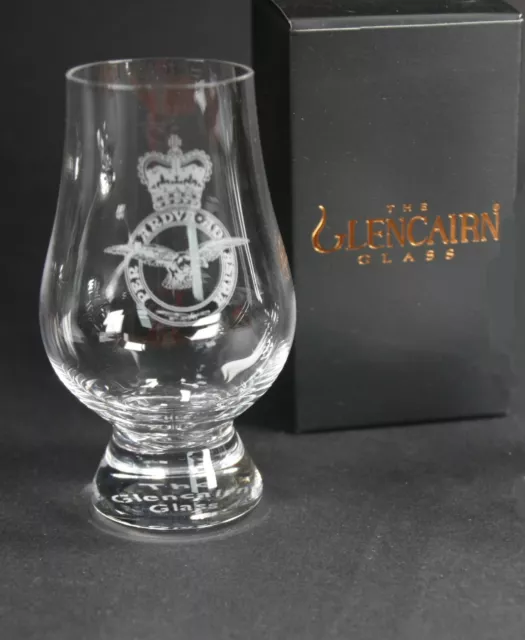 Glencairn Whisky Glass with The Royal Air Force Engraved RAF Crest Badge Pin