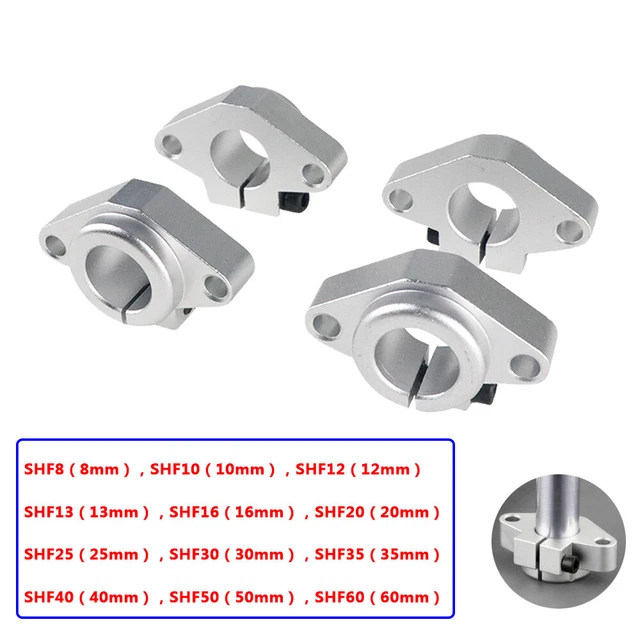 SHF8 ~ SHF60 Aluminum Alloy 8mm ~ 60mm Bore Linear Rail Shaft Supports Holder