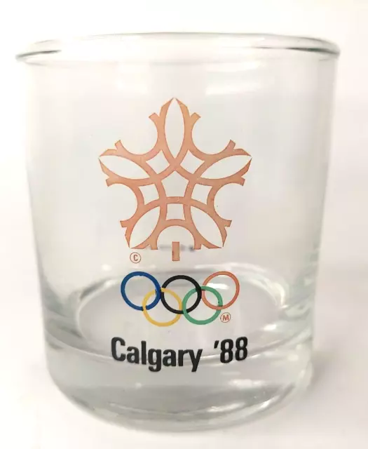 1988 Calgary Winter Olympics Glass Vintage Calgary ‘88 Bourbon Whiskey Cocktail
