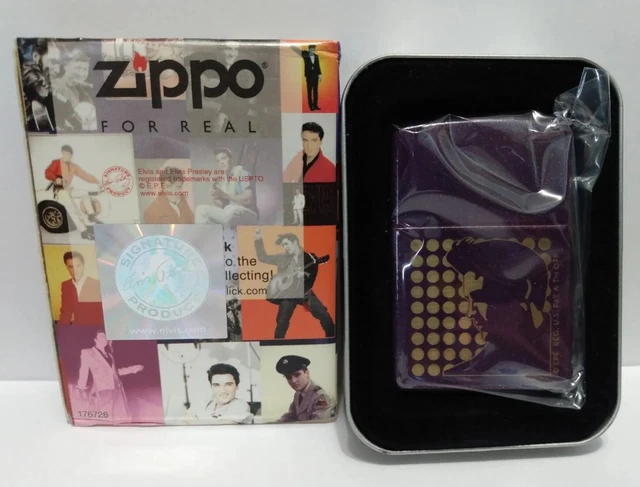 Zippo 2006 G 06 Elvis Silhouette Purple Shimmer Brass Insert 2