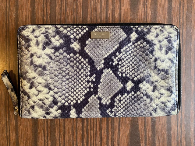 Kate Spade Spencer Python Embossed Zip Around Continental Clutch Wallet RARE
