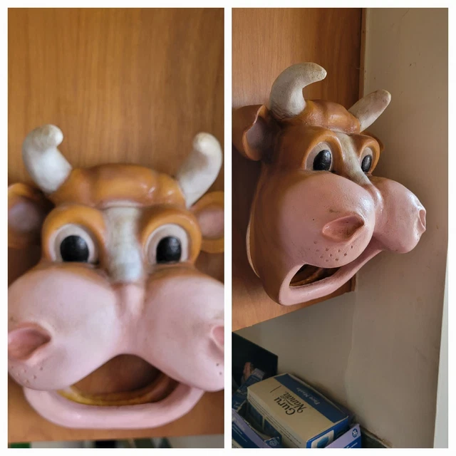 Vintage Dubble Bubble Fleer Plastic Cow Head Vending Store Display