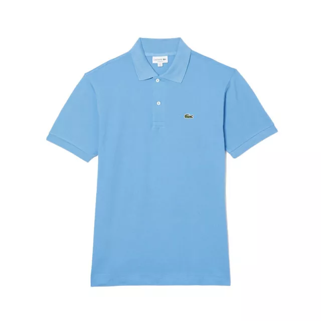 Lacoste Mens Polo Shirts L1212 Classic Fit Collared Summer Cotton Golf Tee Blue