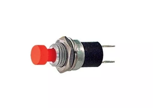 pulsante da pannello normalmente aperto NA con tasto rosso 6mm 28V 3A 24V 12V