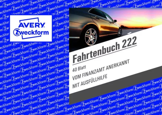 1 Zweckform Fahrtenbuch 222 A6 quer mit 40 Blatt AVERY Formularbuch