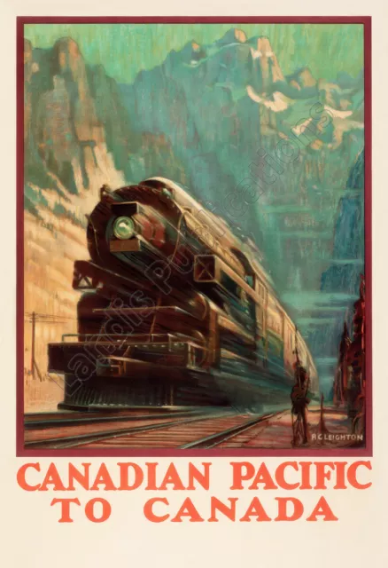 Canadian Pacific Railway to Canada 1940's Vintage Poster