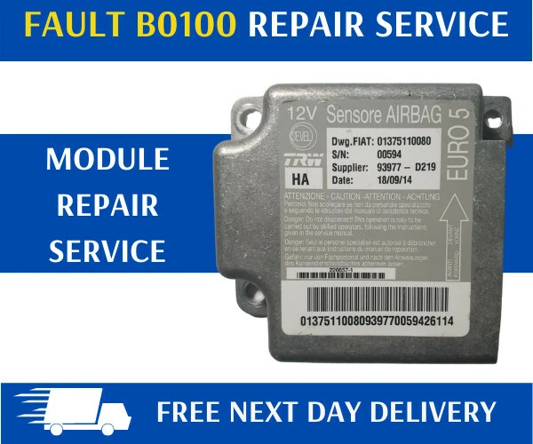FIAT DUCATO AIRBAG ECU SRS Module 01375110080 Fault B0100 Repair