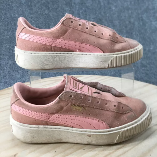 Puma Shoes Womens 9 Casual Sneakers Platform 36355905 Pink Suede Lace Up Low Top