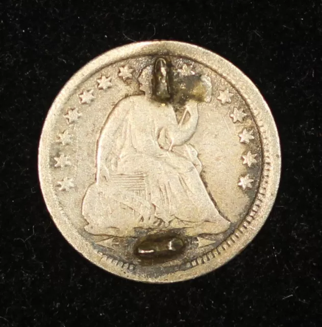 1853 Half Dime Love Token - Circular Design - Former pin            TQRAW1697/JE