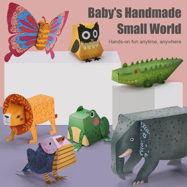 Montessori Toys hágalo usted mismo Niños Juguete artesanal 3D Animales de dibujos animados Origami Handboard Lo último E6