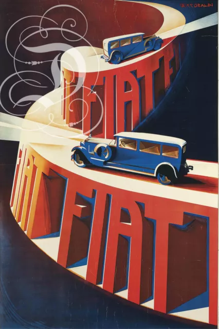 Repro Deco Affiche Fiat Voiture Car Sur Papier 310 Ou 190 Grs