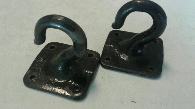 Lot of 2 Old Plant Wall Hooks Porch Ceiling Hooks